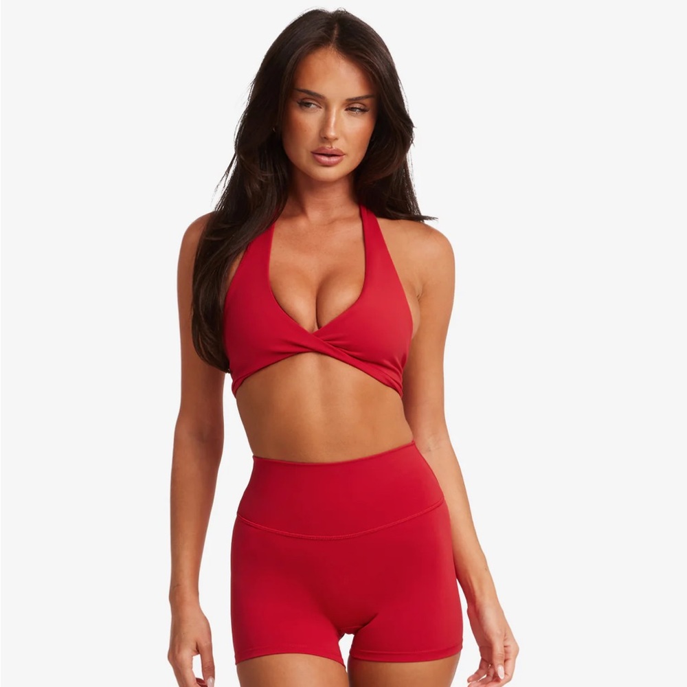 CSB 2 Piece Red Chilli Set - Blake Crop & Scrunch Shorts size s